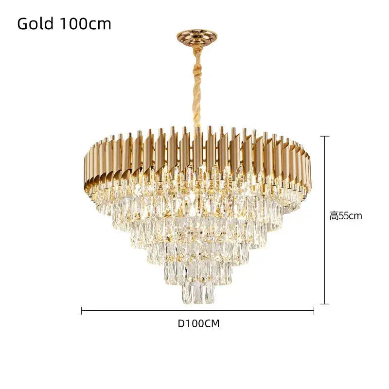 DecorBites™ Crystal LED Pendant Chandelier for Modern Living Spaces