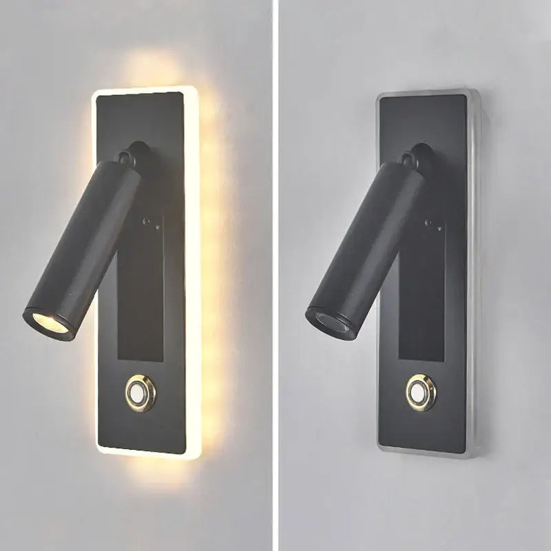 Modern black & gold dimmable led wall sconce bedroom reading light