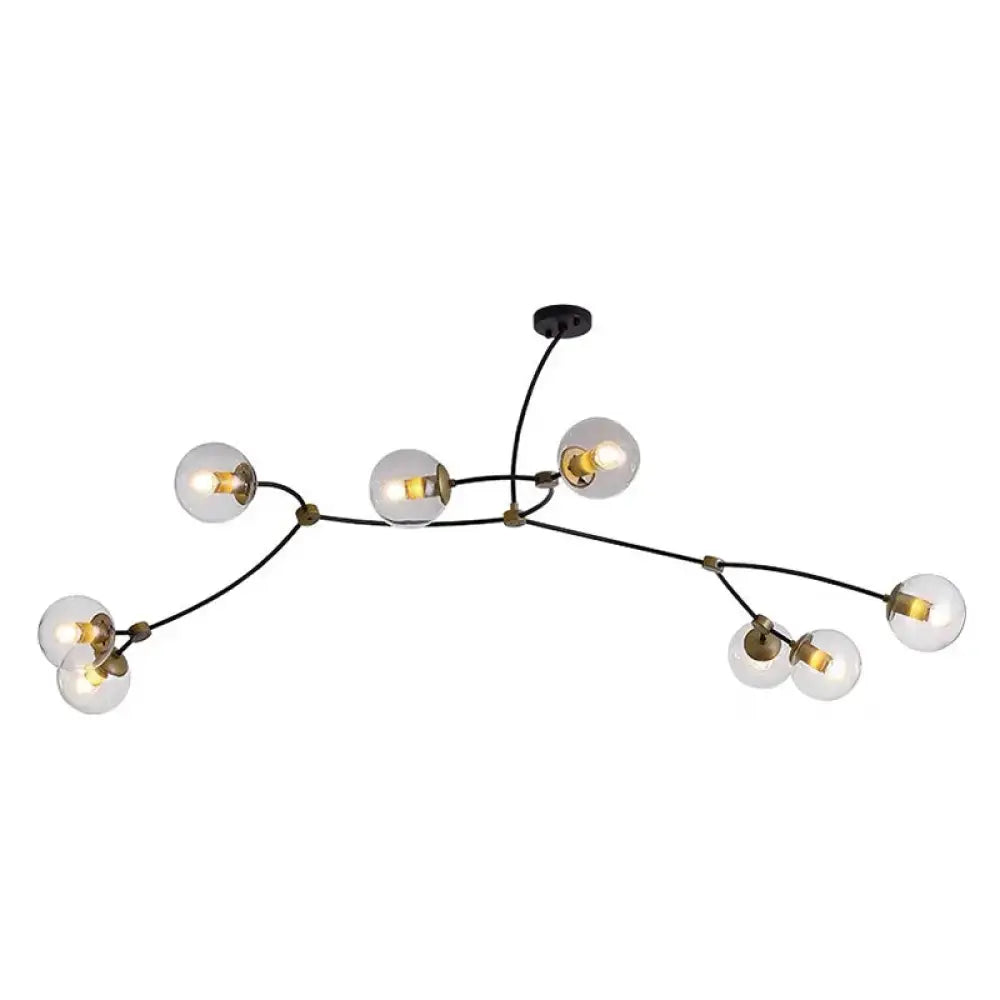 DecorBites™ Molecular Suspension Island Light: Minimalist Black-Gold Metal Design with Ball Glass Shade
