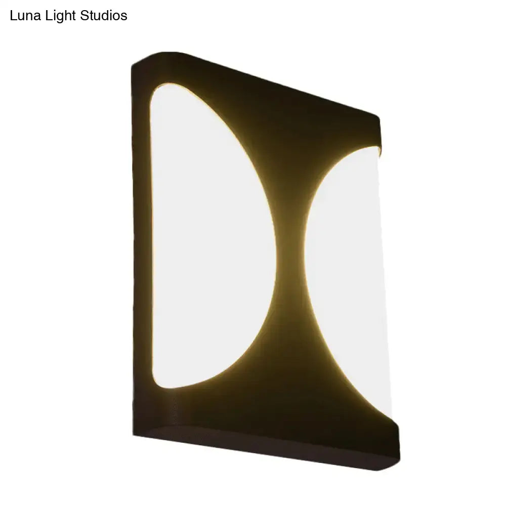 Modern black led wall sconce bedroom double semicircle pattern light