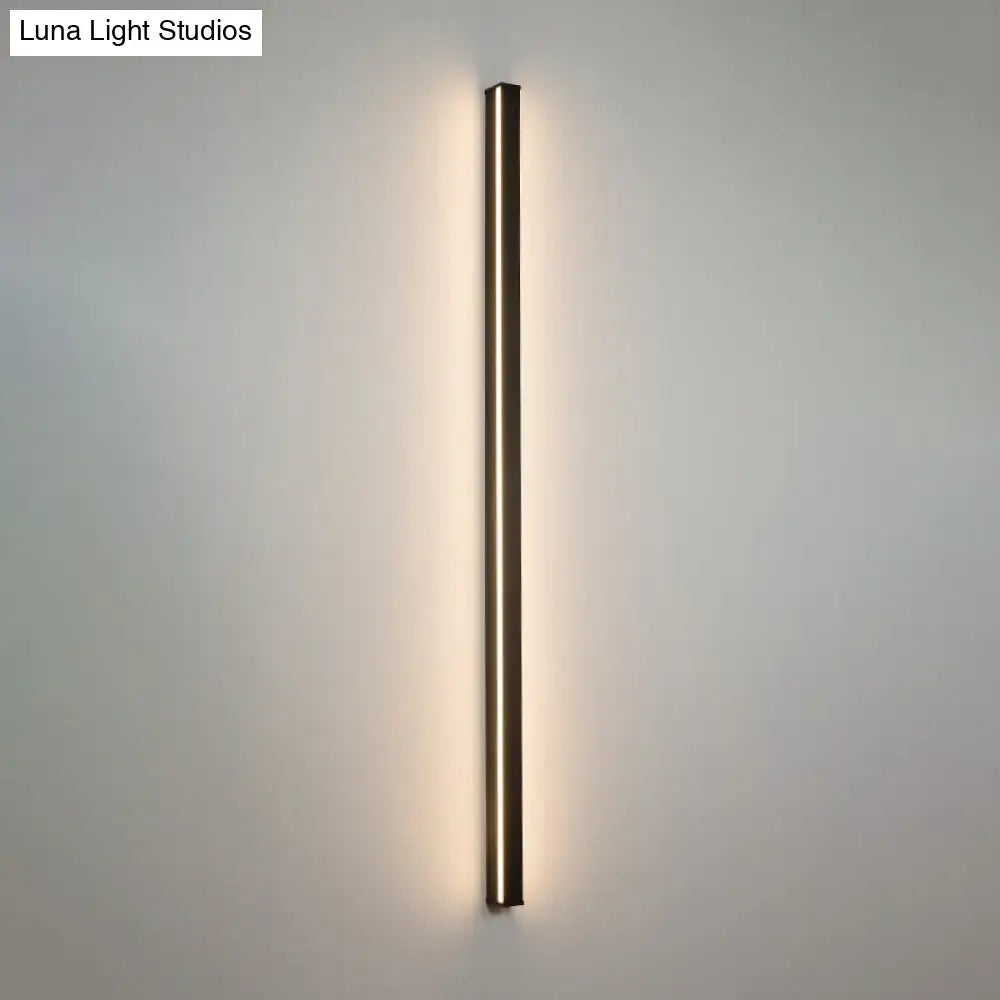 Modern black linear flush mount wall sconce – hallway light