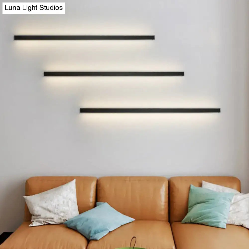 Modern black linear flush mount wall sconce – hallway light