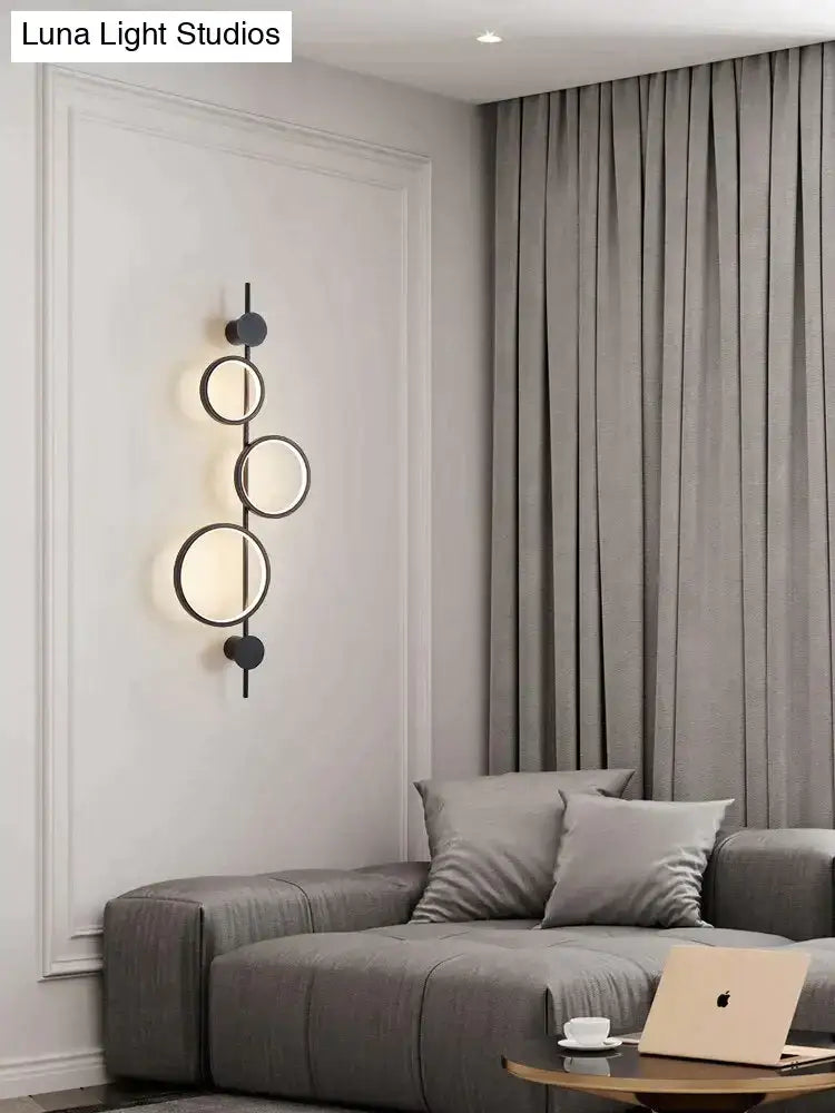 Modern black linear long led wall light living room sconce
