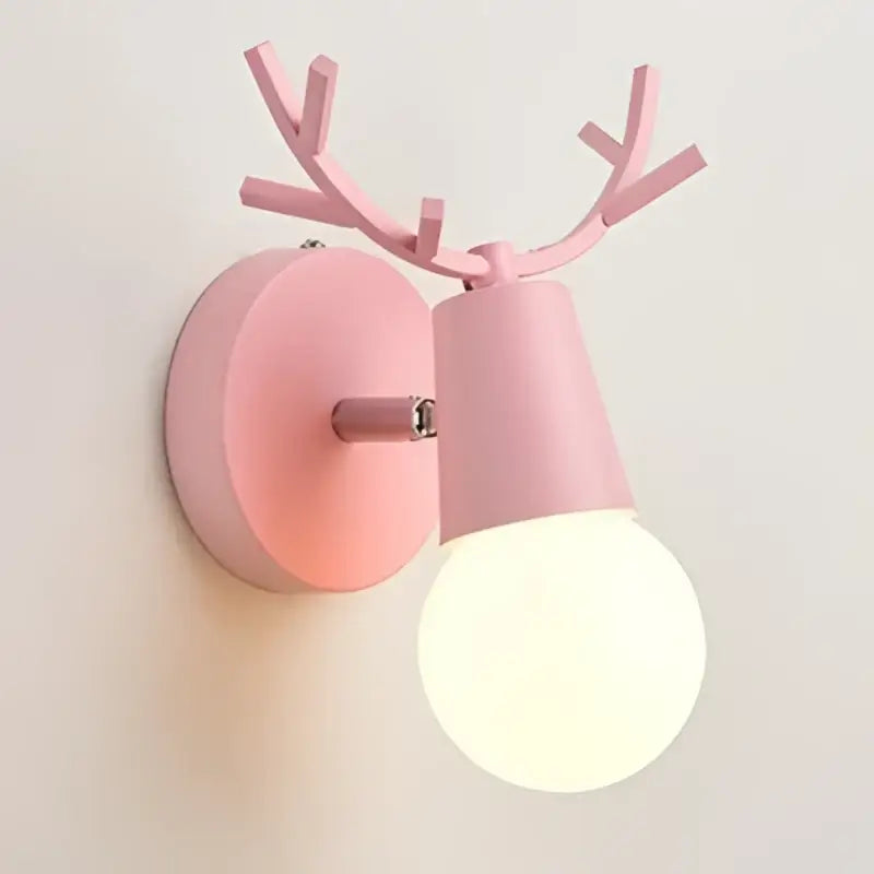 Modern black metal deer head led wall lamp bedroom sconce