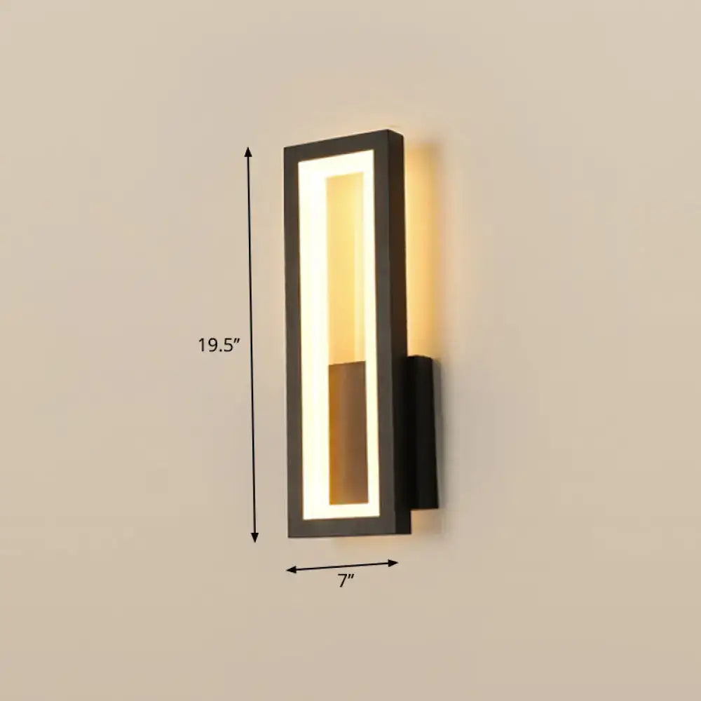 Modern black minimalist led wall sconce – foyer rectangular light