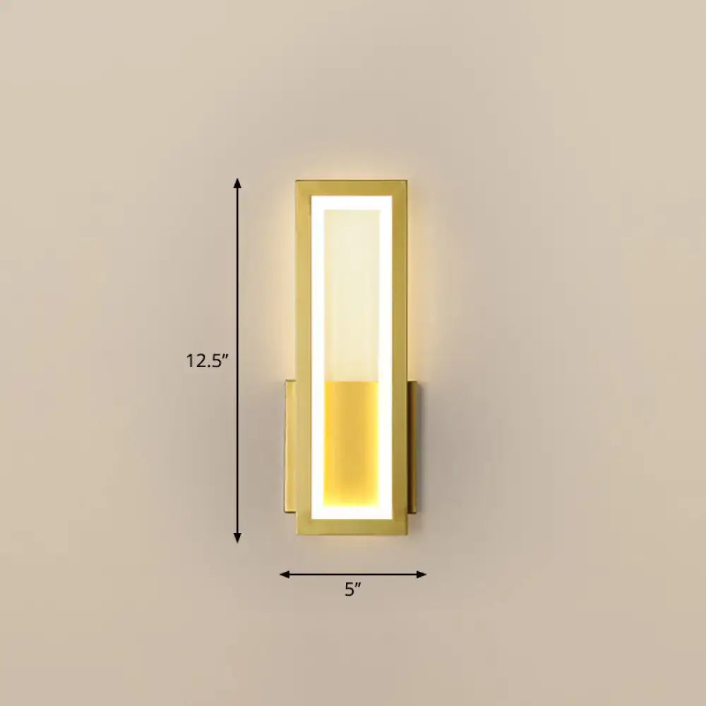 Modern black minimalist led wall sconce – foyer rectangular light