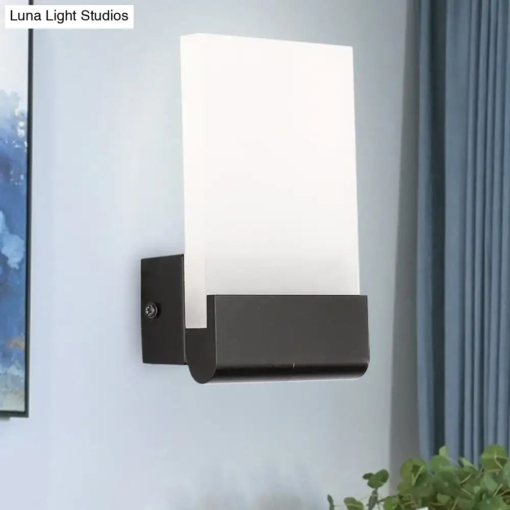 Modern black rectangle led wall sconce bedroom light bulb included