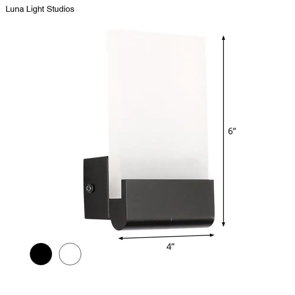 Modern black rectangle led wall sconce bedroom light bulb included