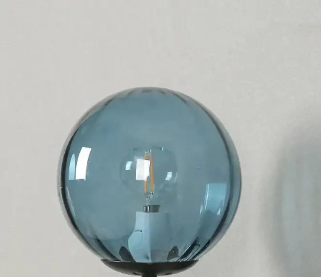 Modern black smoked glass ball led wall lamp bedroom sconce