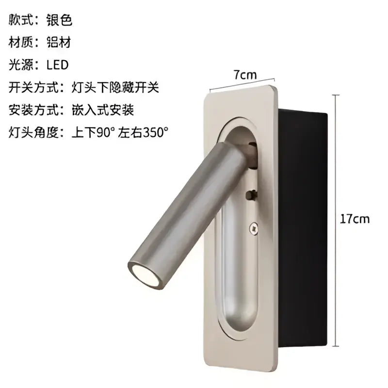 DecorBites™ Adjustable Bedside LED Wall Lamp for Modern Hotel Guest Rooms