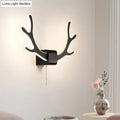 DecorBites™ Modern Acrylic Antlers Wall Sconce Lamp: Black/White LED, Pull Chain, Warm/White Light