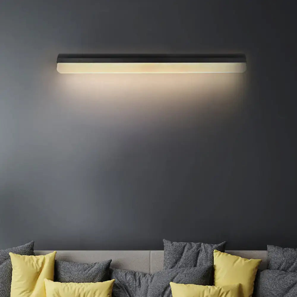 Modern black & white linear led wall light bathroom sconce