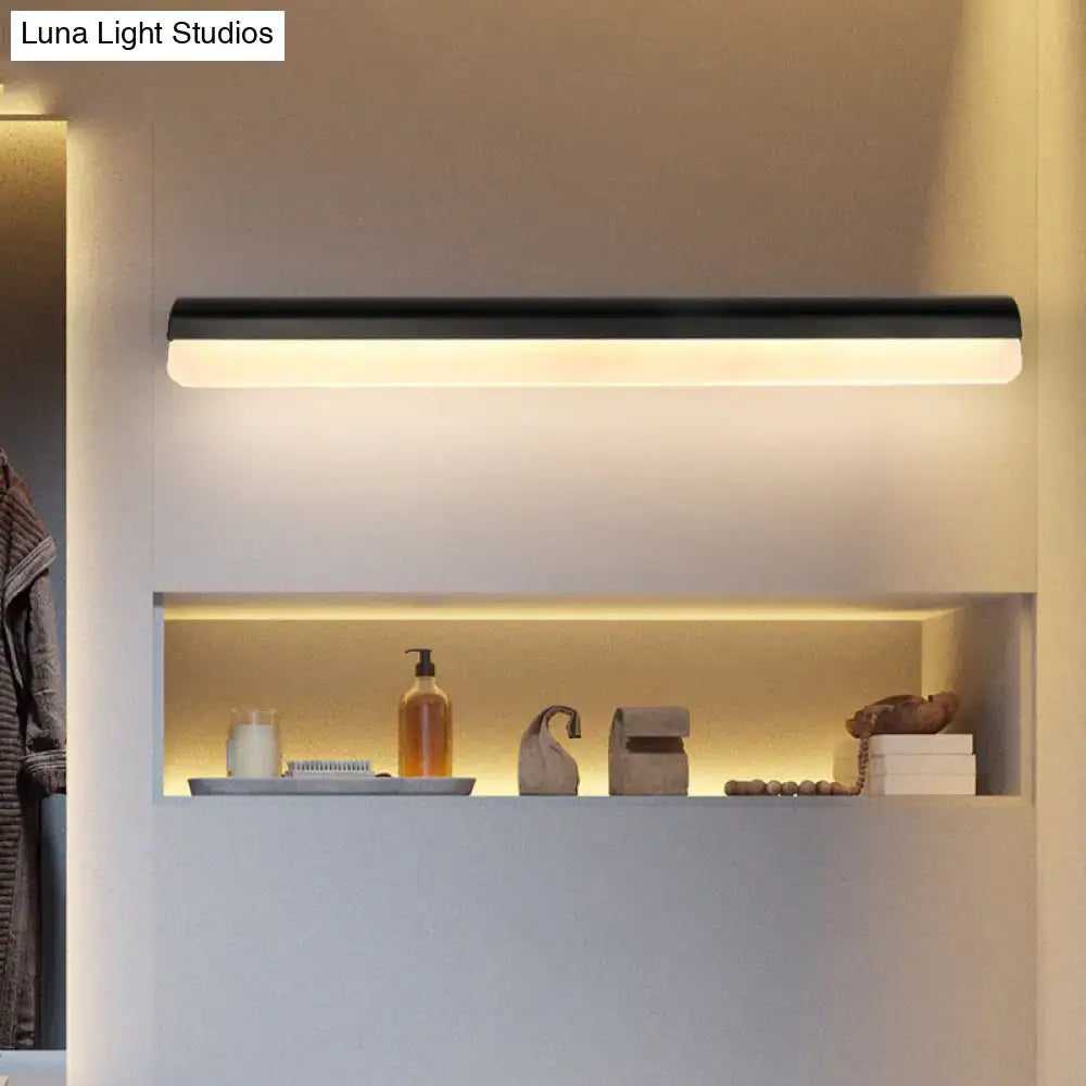 Modern black & white linear led wall light bathroom sconce
