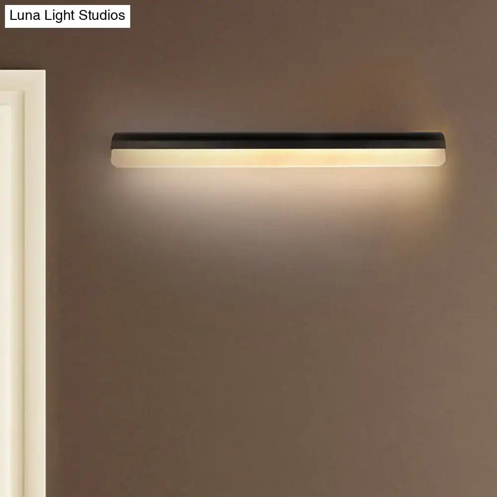 Modern black & white linear led wall light bathroom sconce