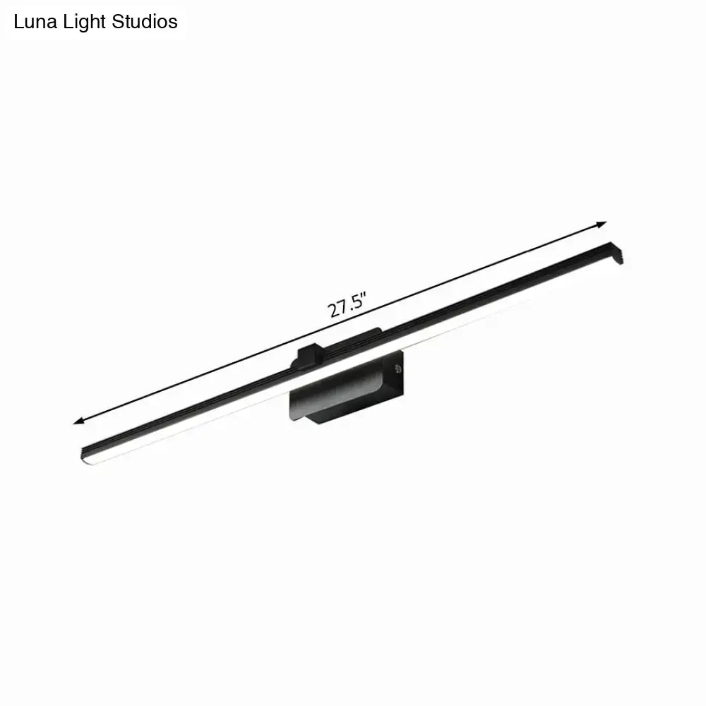 Modern black & white linear light fixture bathroom wall sconce