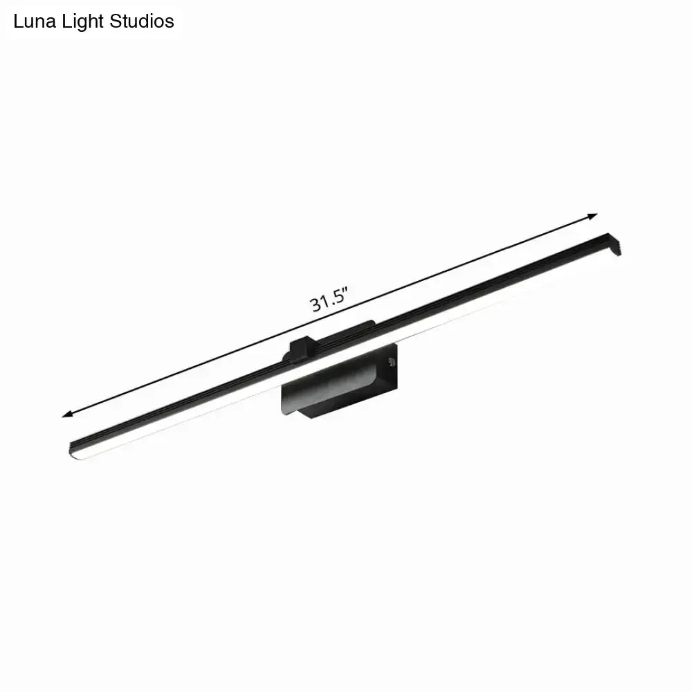Modern black & white linear light fixture bathroom wall sconce