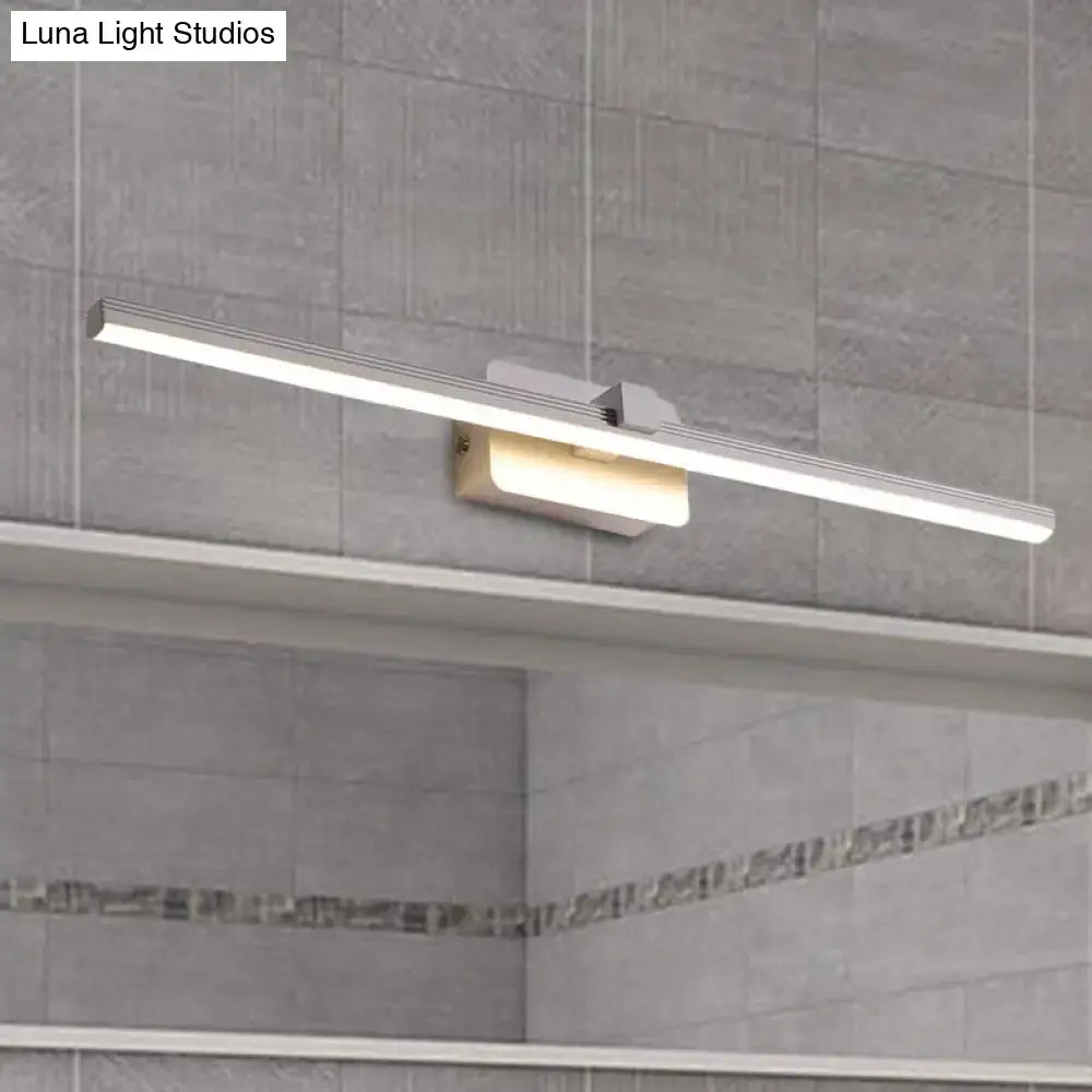 Modern black & white linear light fixture bathroom wall sconce