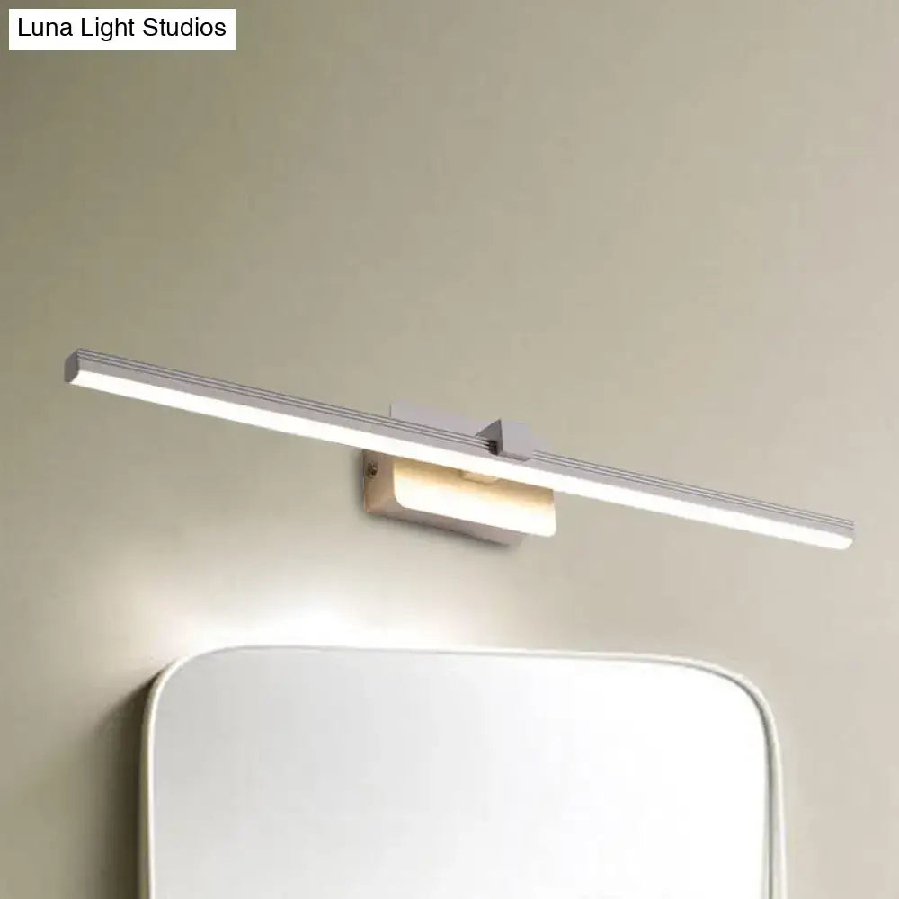 Modern black & white linear light fixture bathroom wall sconce