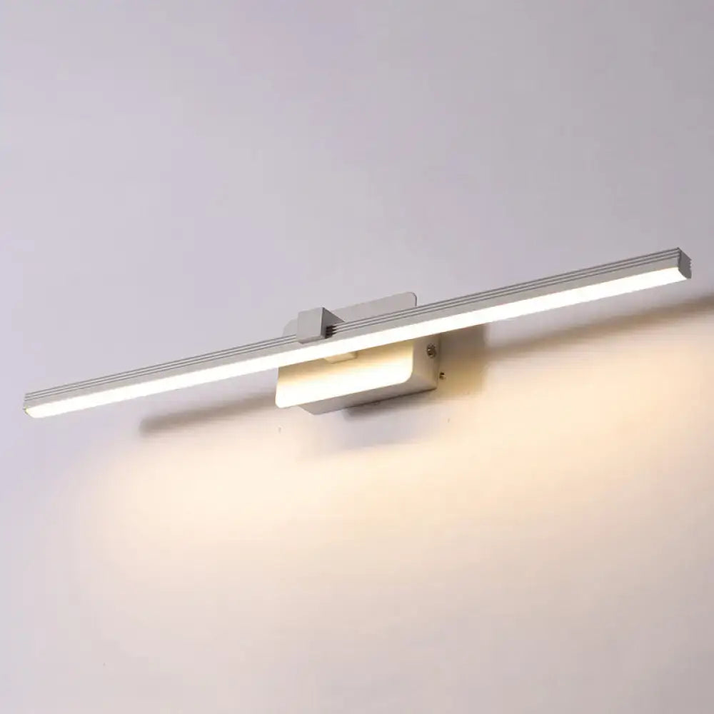 Modern black & white linear light fixture bathroom wall sconce