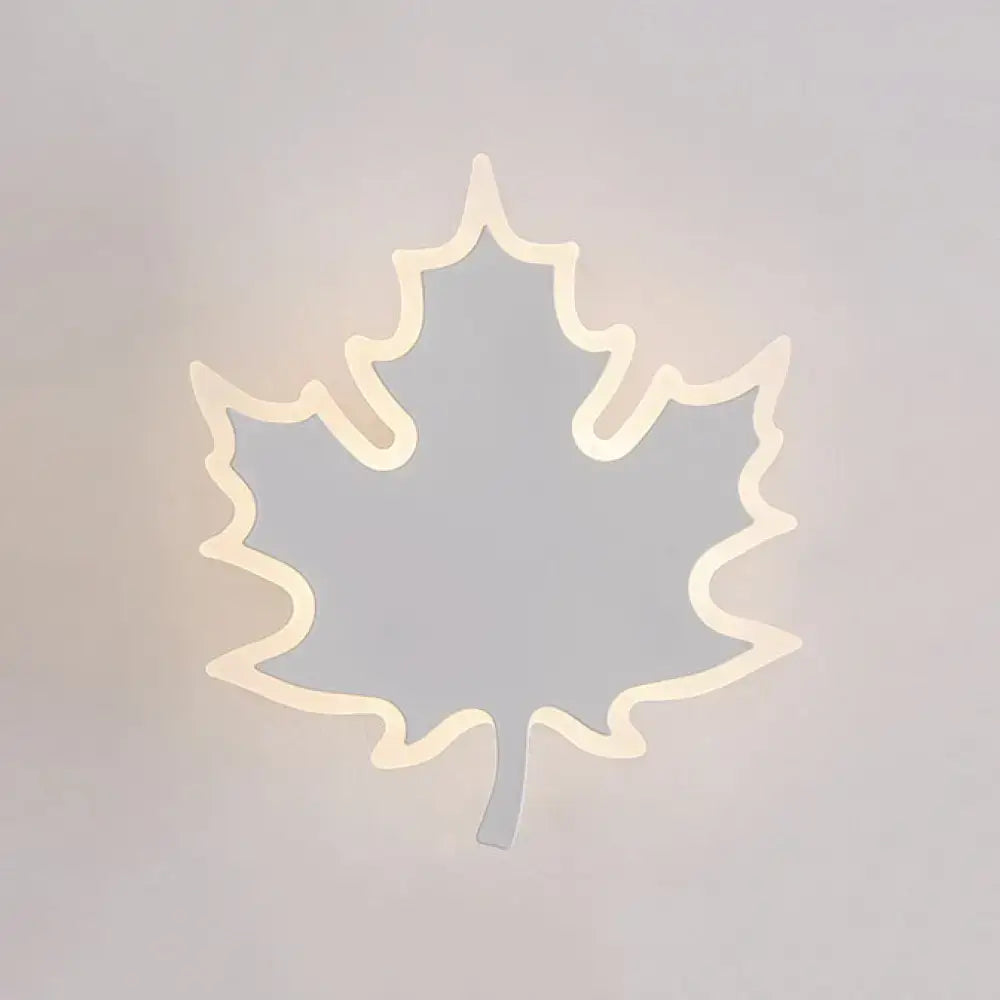 Modern black & white maple leaf sconce light bedroom wall decor