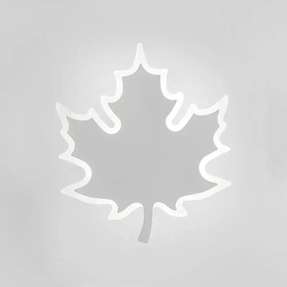 Modern black & white maple leaf sconce light bedroom wall decor