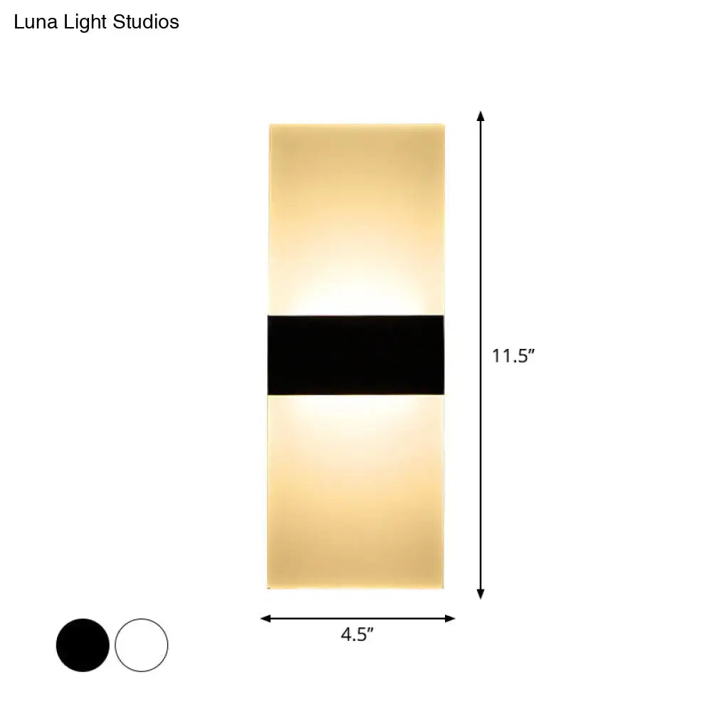 Modern black white rectangular led sconce – living room wall lamp