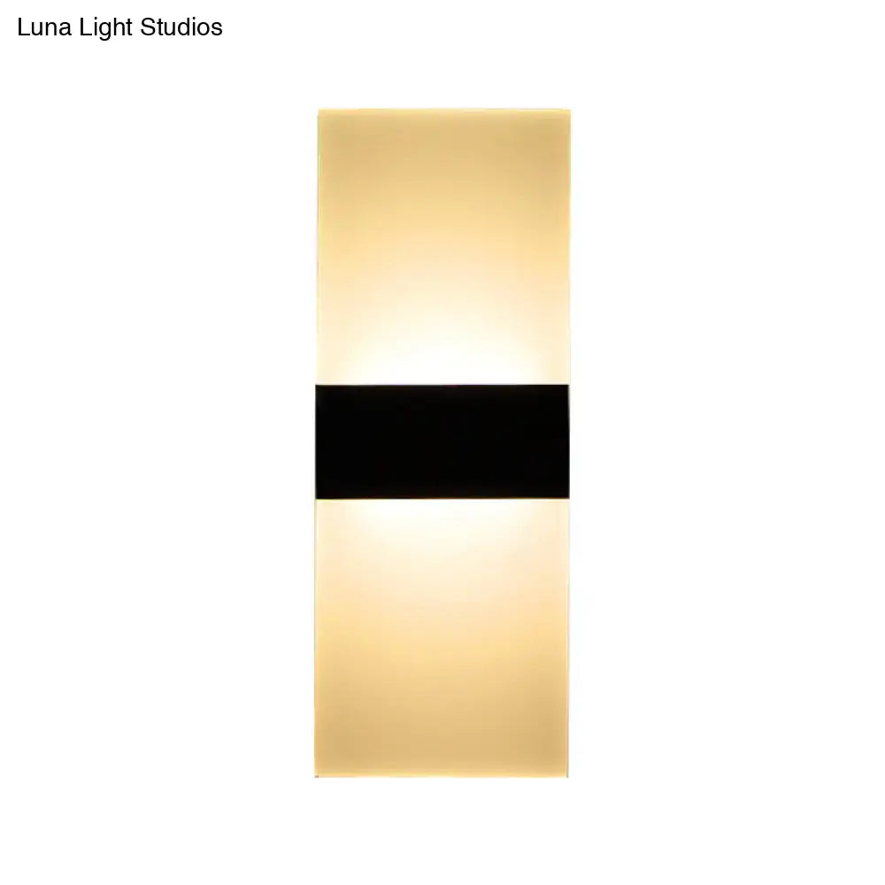 Modern black white rectangular led sconce – living room wall lamp
