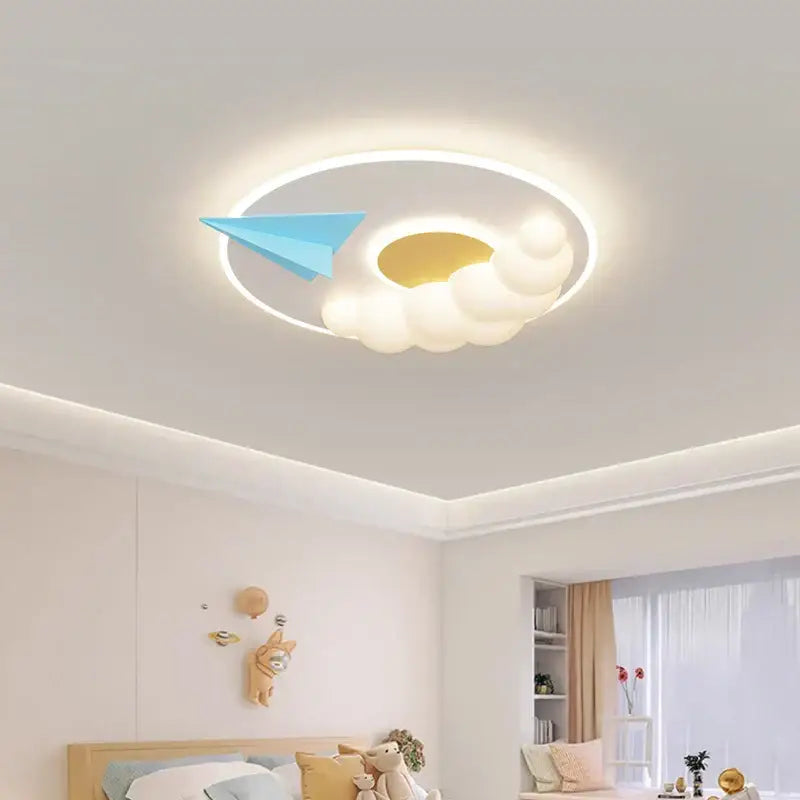 Modern blue decorbites cloud airplane chandelier bedroom light