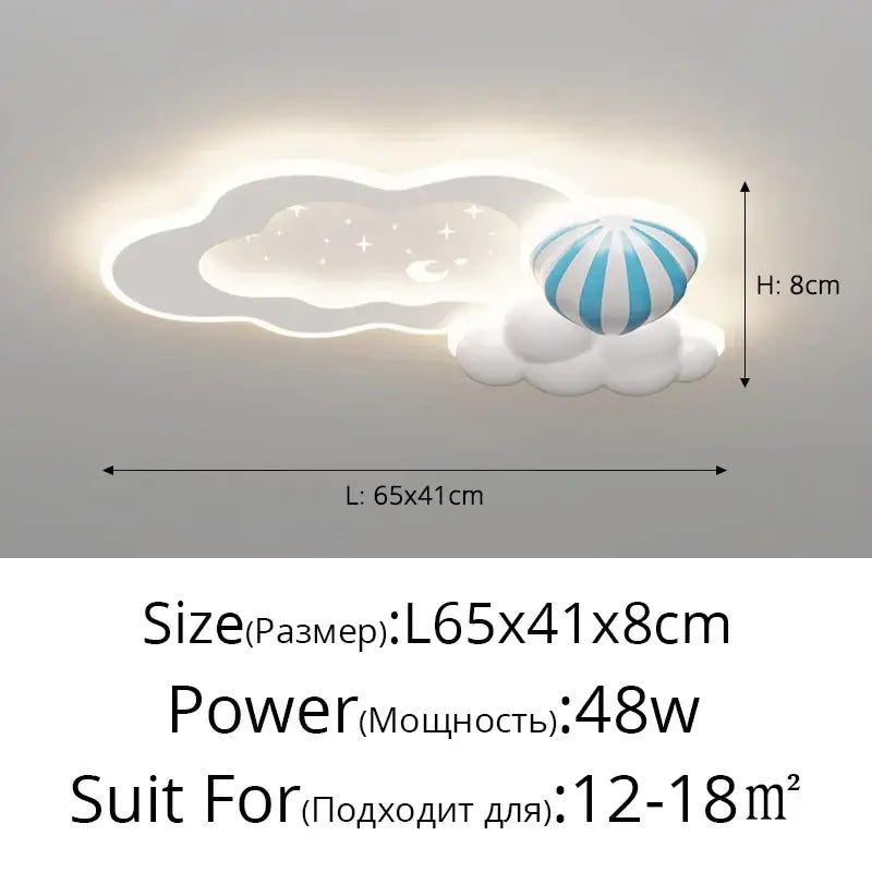 Modern blue decorbites cloud airplane chandelier bedroom light