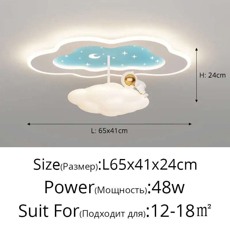 Modern blue decorbites cloud airplane chandelier bedroom light