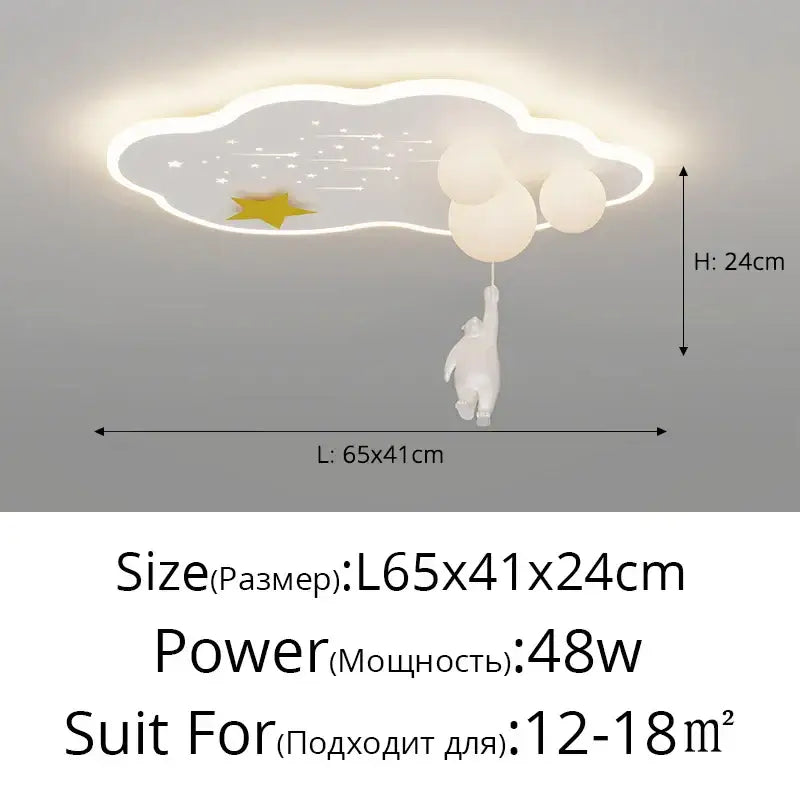 Modern blue decorbites cloud airplane chandelier bedroom light