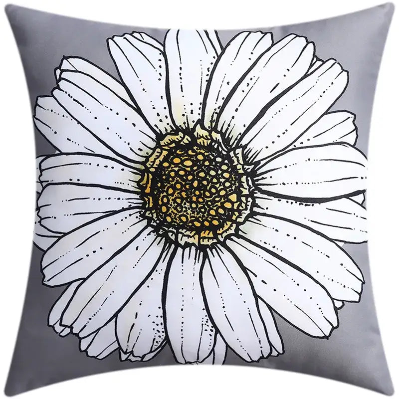 DecorBites™ Blue Floral Cushion Cover 45x45cm for Modern Home Decor & Office Sofa