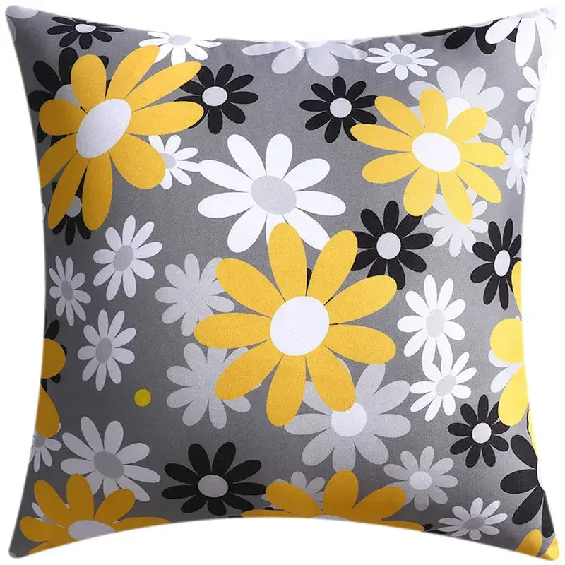 DecorBites™ Blue Floral Cushion Cover 45x45cm for Modern Home Decor & Office Sofa