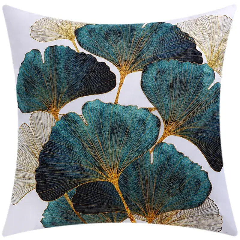 DecorBites™ Blue Floral Cushion Cover 45x45cm for Modern Home Decor & Office Sofa