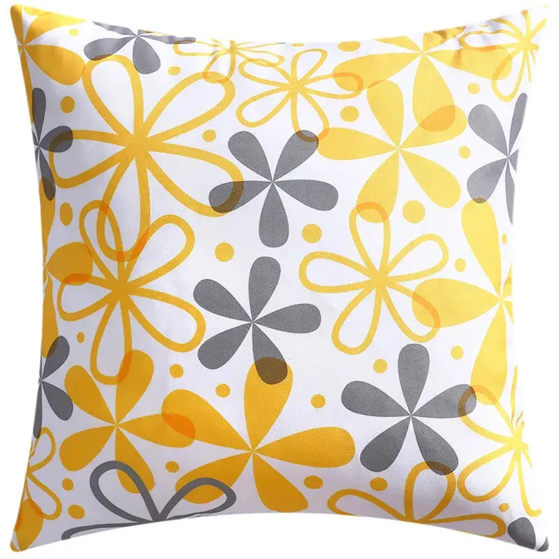DecorBites™ Blue Floral Cushion Cover 45x45cm for Modern Home Decor & Office Sofa
