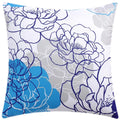 DecorBites™ Blue Floral Cushion Cover 45x45cm for Modern Home Decor & Office Sofa