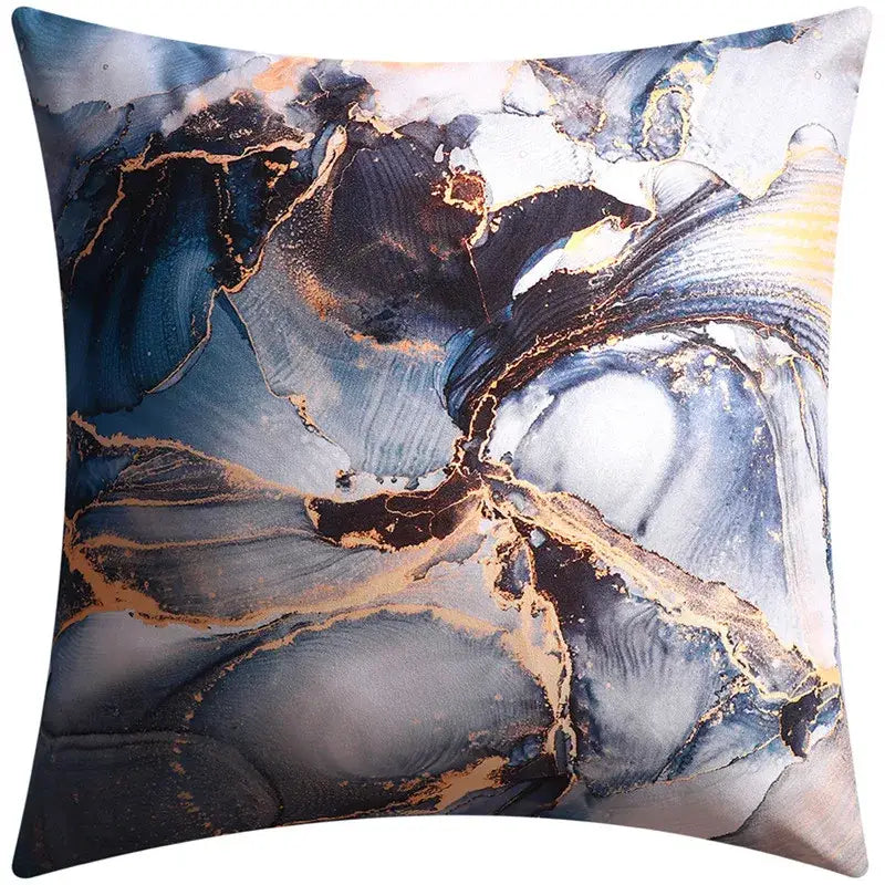 DecorBites™ Blue Floral Cushion Cover 45x45cm for Modern Home Decor & Office Sofa