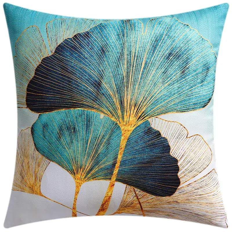 DecorBites™ Blue Floral Cushion Cover 45x45cm for Modern Home Decor & Office Sofa