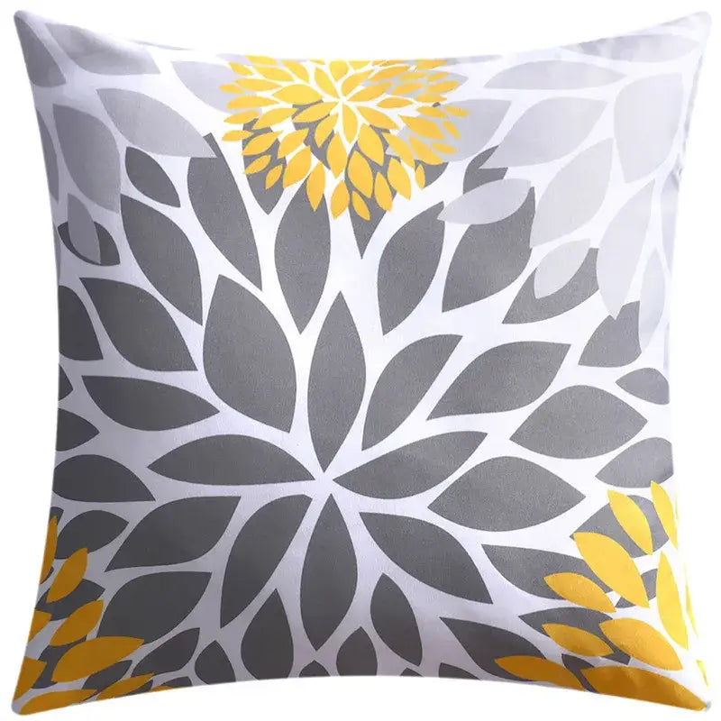 DecorBites™ Blue Floral Cushion Cover 45x45cm for Modern Home Decor & Office Sofa