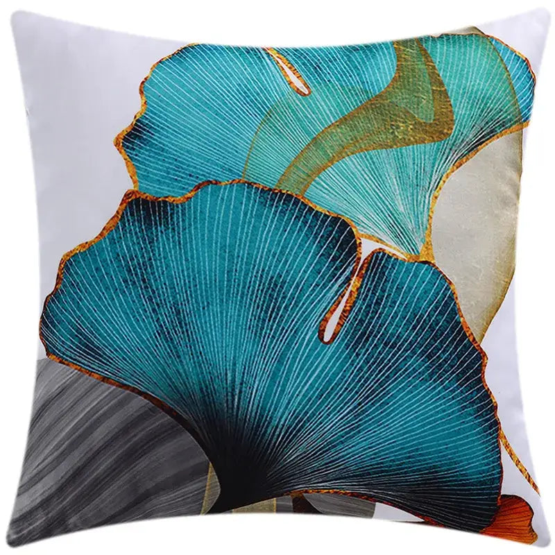 DecorBites™ Blue Floral Cushion Cover 45x45cm for Modern Home Decor & Office Sofa
