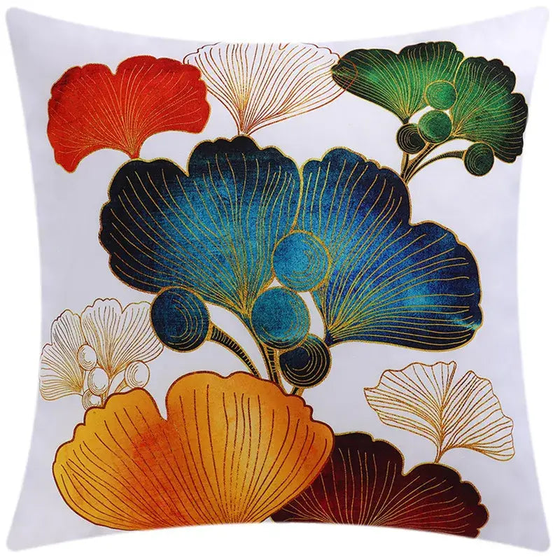 DecorBites™ Blue Floral Cushion Cover 45x45cm for Modern Home Decor & Office Sofa