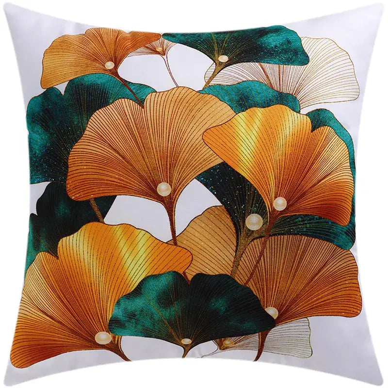 DecorBites™ Blue Floral Cushion Cover 45x45cm for Modern Home Decor & Office Sofa
