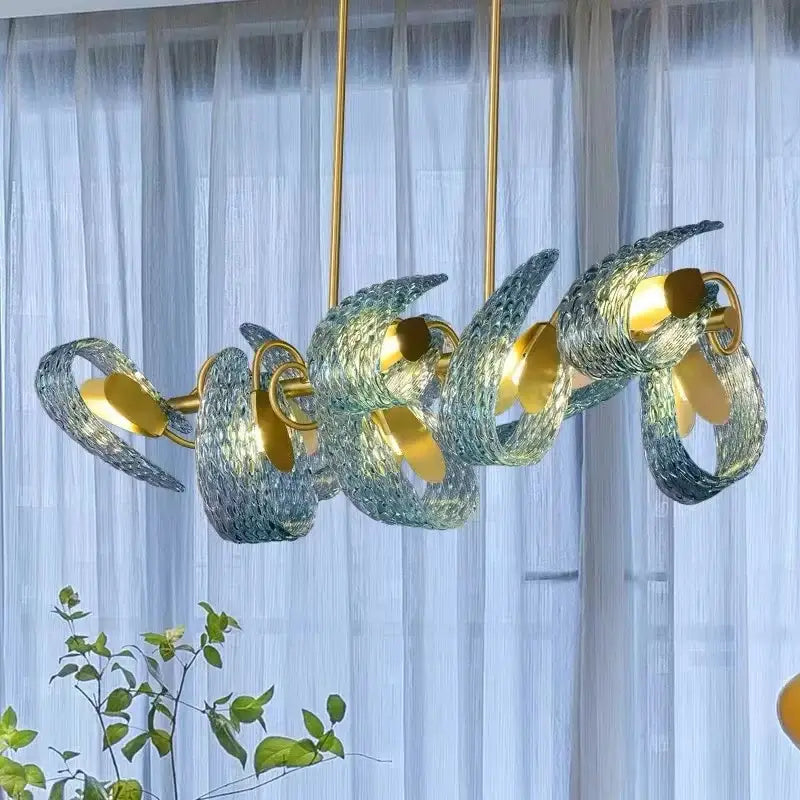 "DecorBites™ Glass Chandelier for Modern Dining Room Decor 2024"