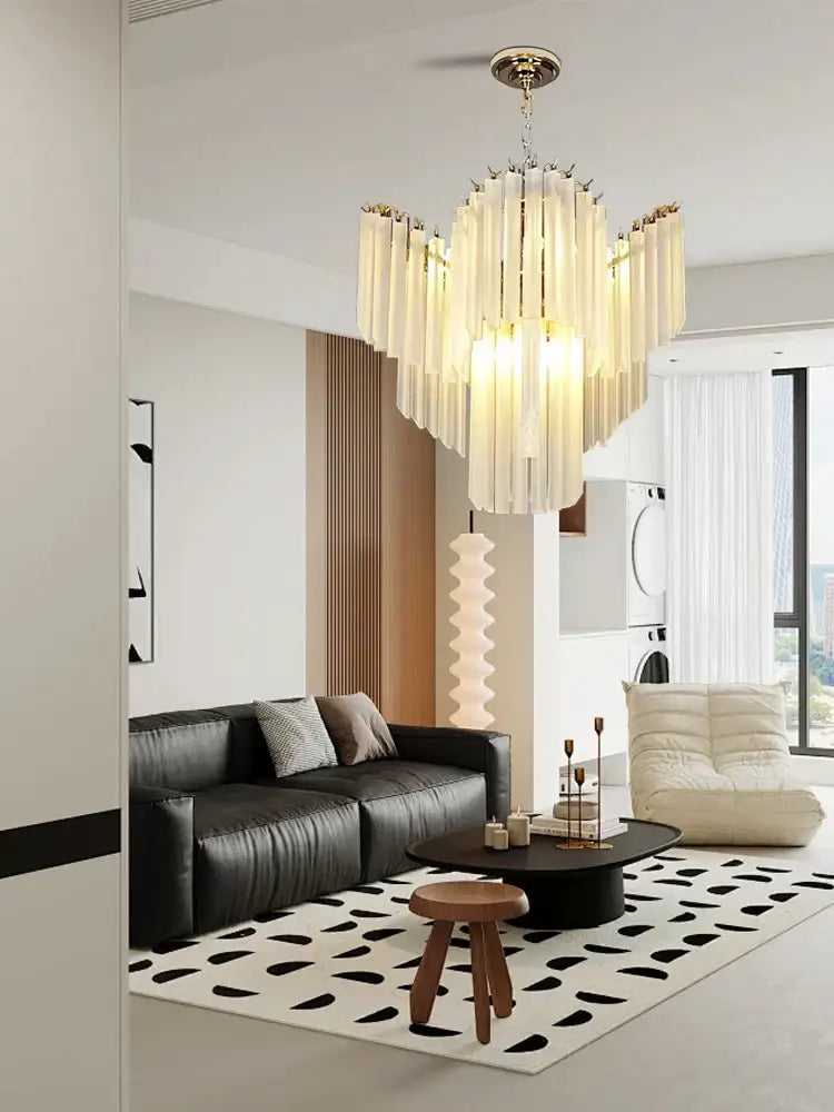 DecorBites™ Crystal Glass Chandelier Elegant Luxury Vintage Hanglamp French Lamparas