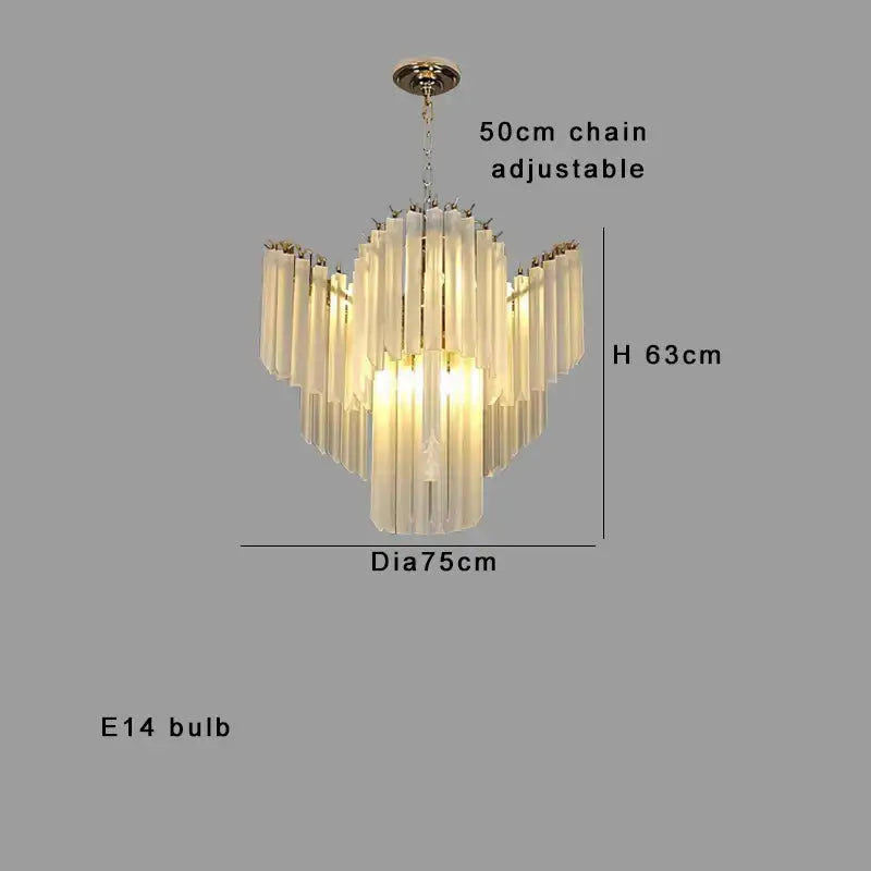 DecorBites™ Crystal Glass Chandelier Elegant Luxury Vintage Hanglamp French Lamparas