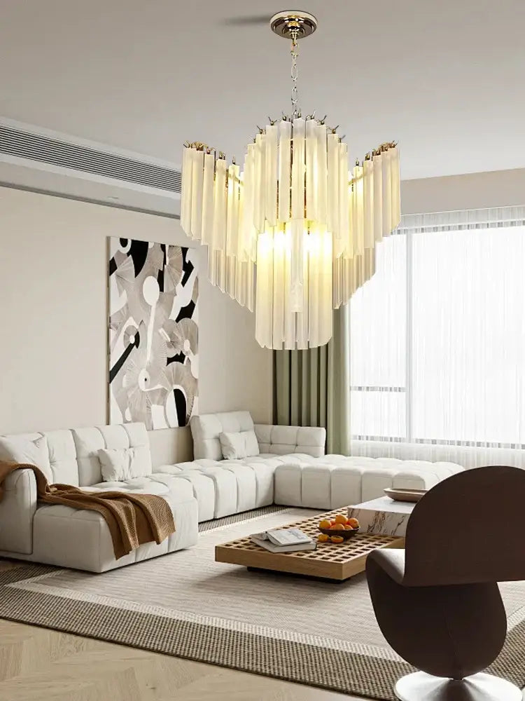DecorBites™ Crystal Glass Chandelier Elegant Luxury Vintage Hanglamp French Lamparas