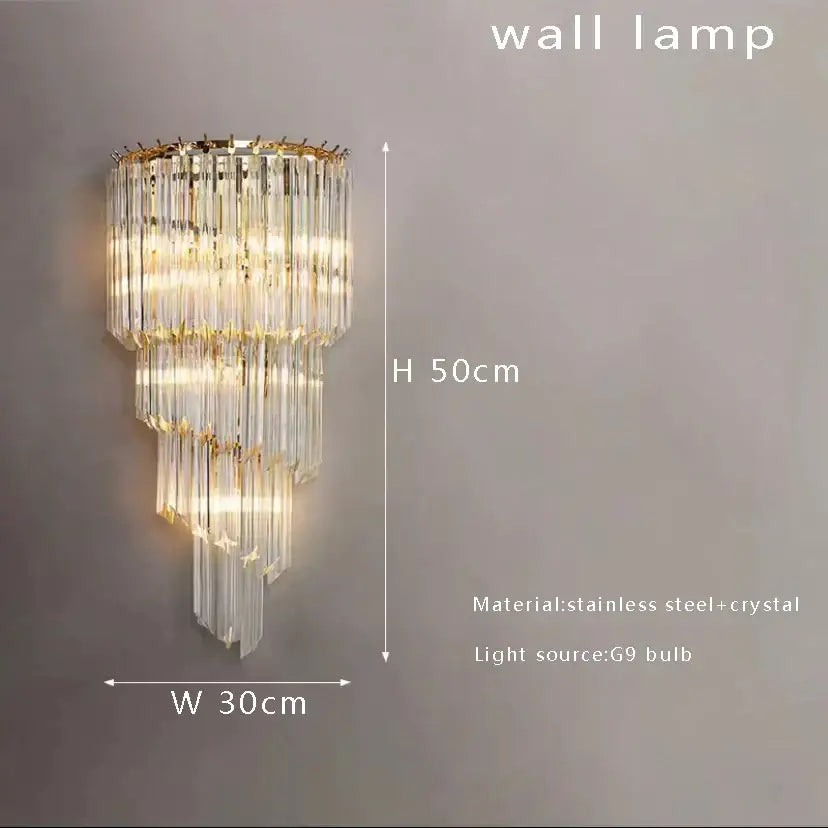 DecorBites™ Crystal Glass Chandelier Elegant Luxury Vintage Hanglamp French Lamparas