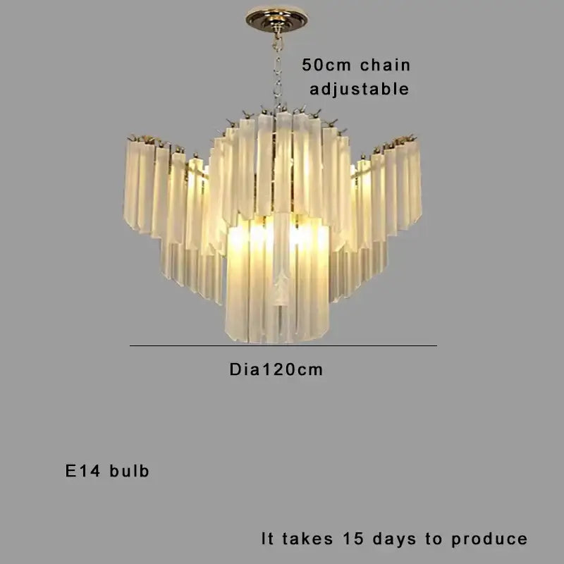 DecorBites™ Crystal Glass Chandelier Elegant Luxury Vintage Hanglamp French Lamparas