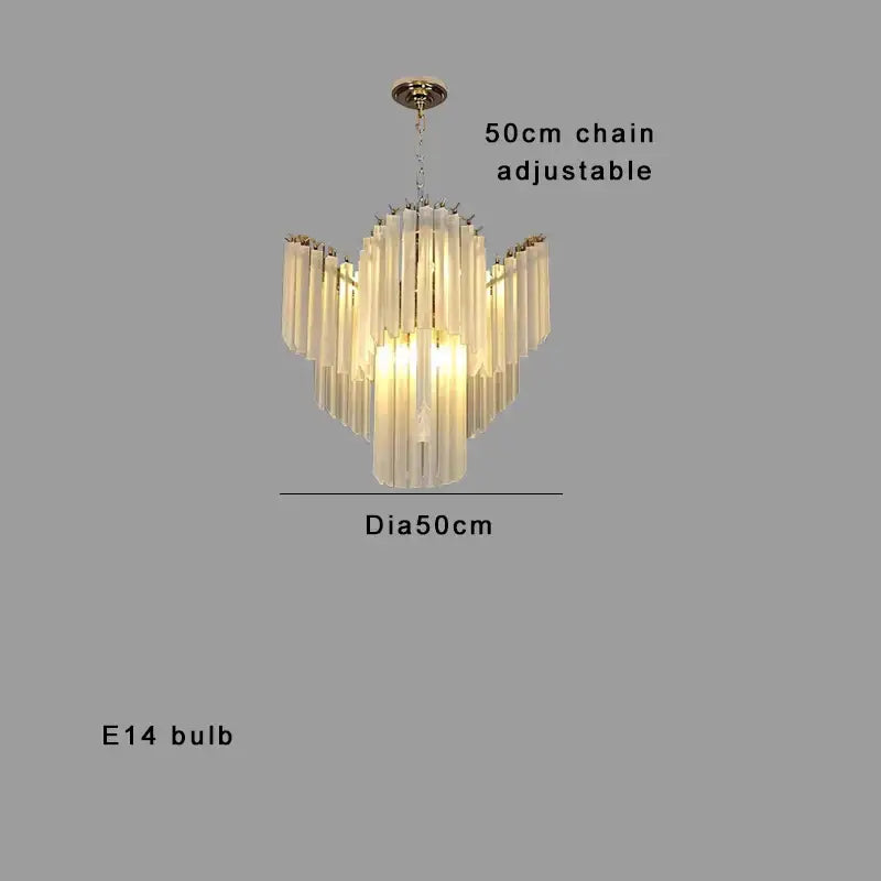 DecorBites™ Crystal Glass Chandelier Elegant Luxury Vintage Hanglamp French Lamparas