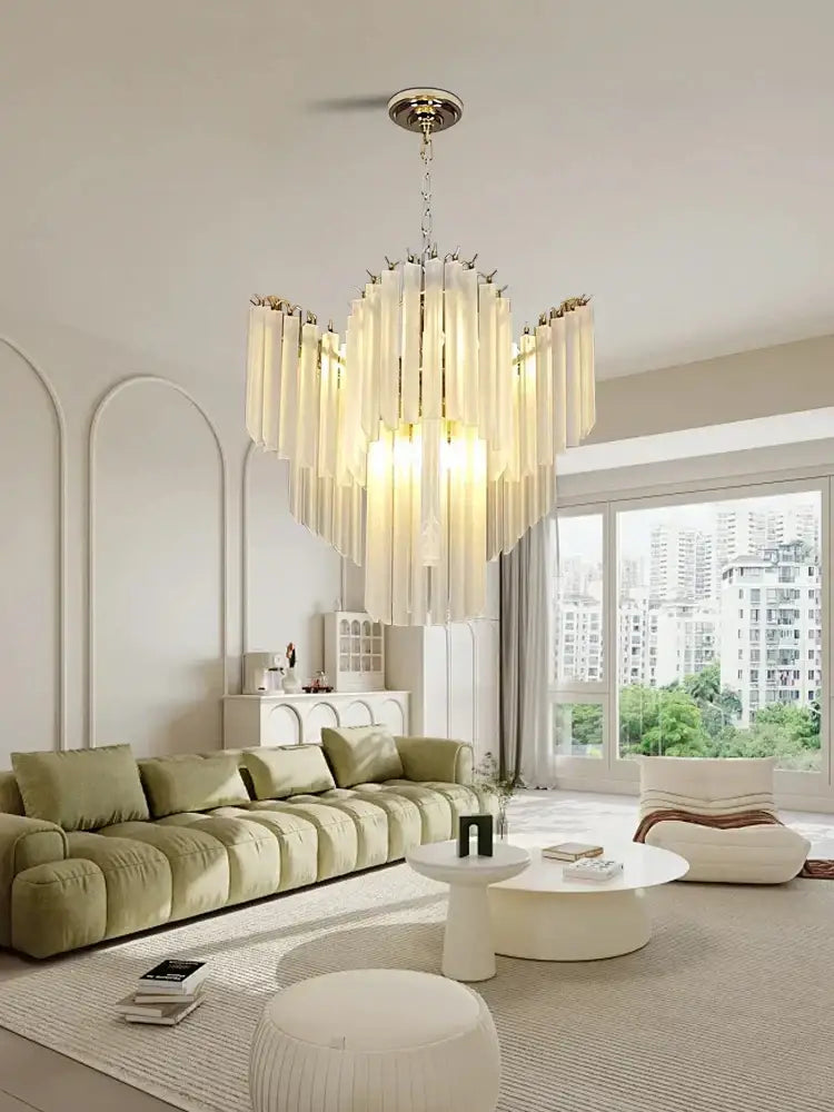 DecorBites™ Crystal Glass Chandelier Elegant Luxury Vintage Hanglamp French Lamparas